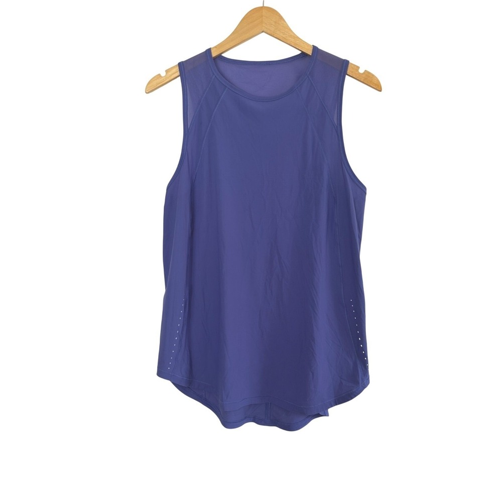 Lululemon Sculpt Tank Women's XL Purple Mesh Breathable Stretch Reflective Top